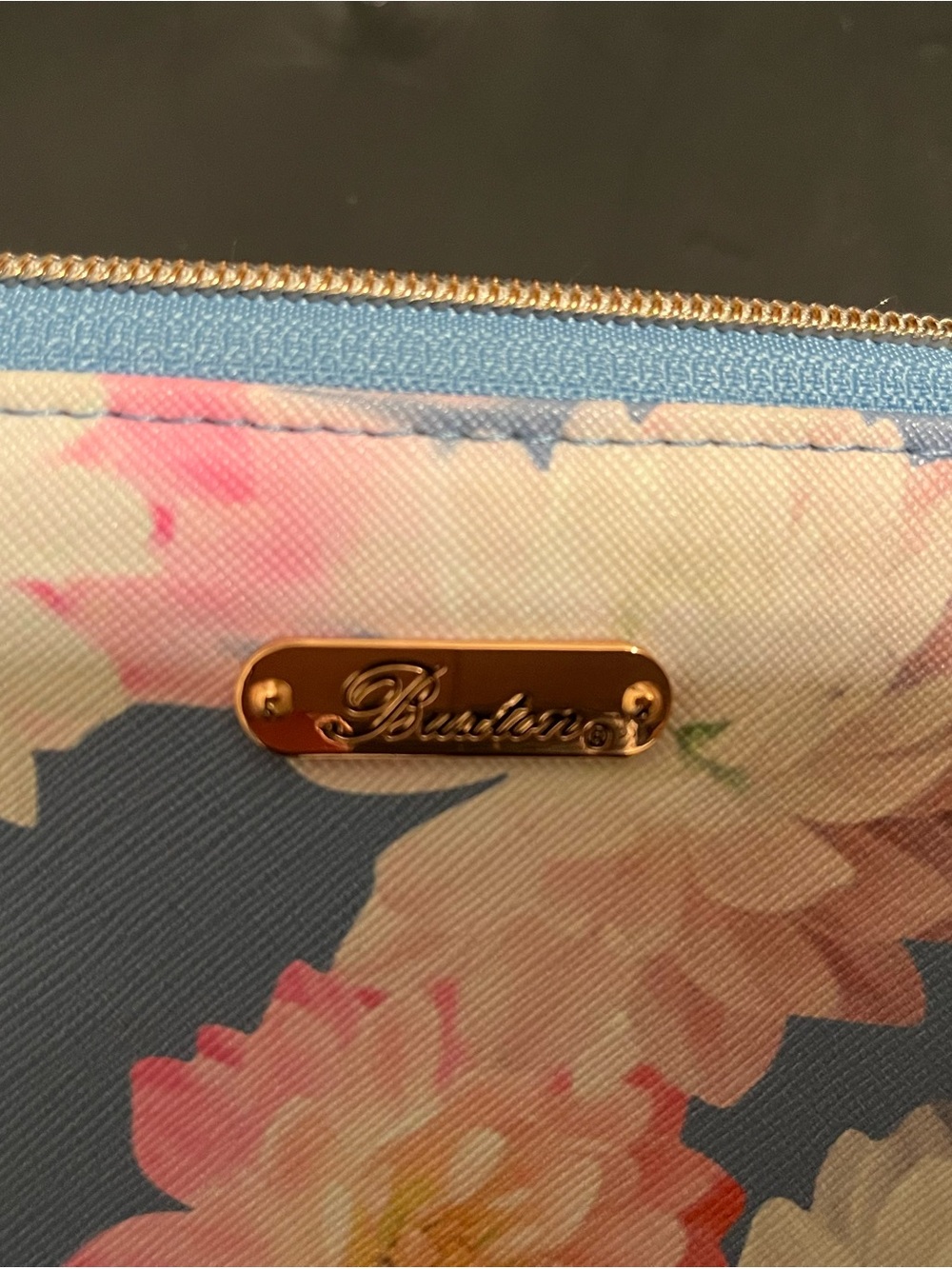 Buxton Floral Crossbody Pouch – Blue/Pink